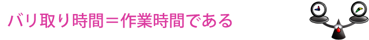 バリ取り時間=作業時間である